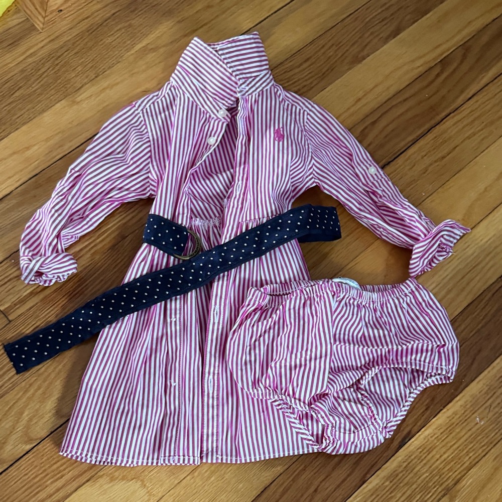 Polo Ralph Lauren pink oxford dress with bloomers